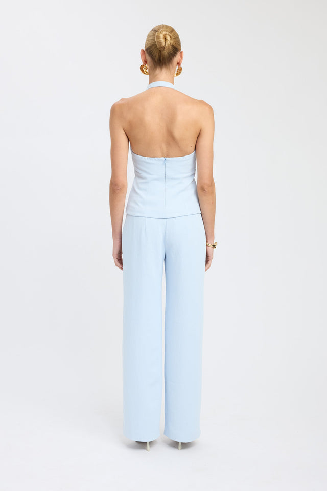 back Ariel Double Belt Top Kookai Fitted Plungeneck Sleeveless Womens-Blouse 