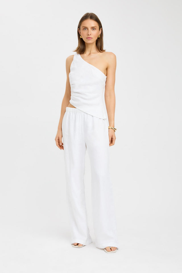 side Tahiti Twist Top Kookai Fitted Asymmetry Sleeveless Womens-Blouse 
