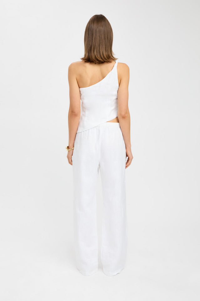 back Tahiti Twist Top Kookai Fitted Asymmetry Sleeveless Womens-Blouse 