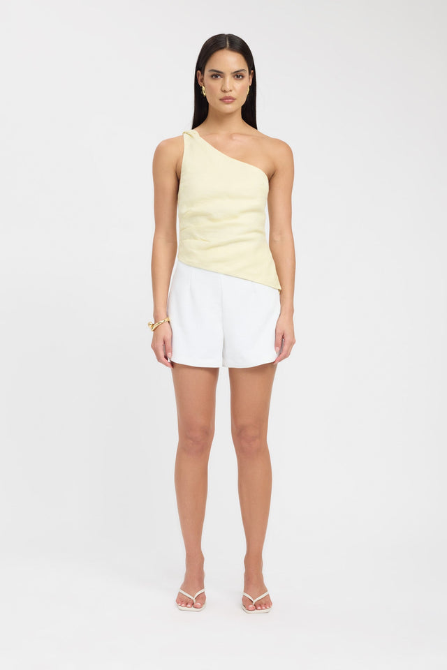 front Tahiti Twist Top Kookai Fitted Asymmetry Sleeveless Womens-Blouse 