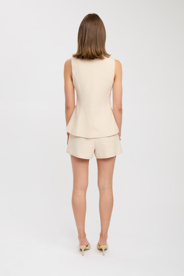 back Richie Short Kookai High-rise Relaxed beige womens-shorts 