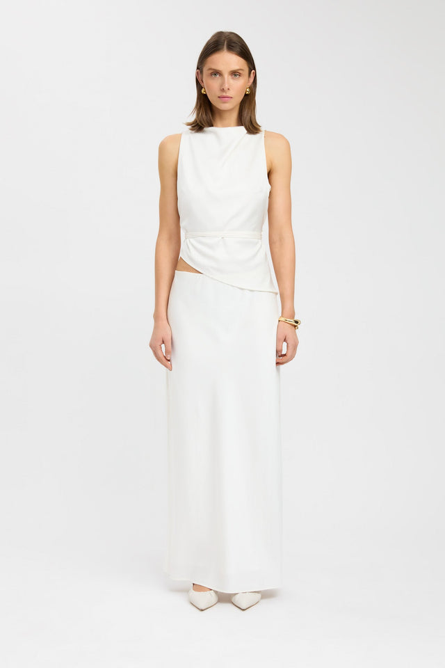 side Palermo Slip Skirt Kookai Straight Maxi grey womens-skirts 