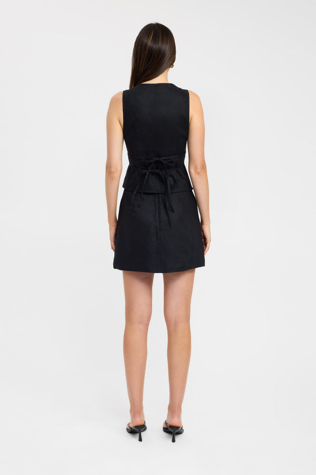 back Palm Tie Top Kookai Fitted V-neck Sleeveless Womens-Blouse 