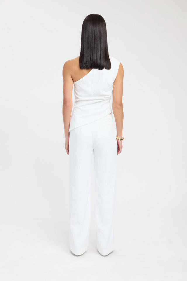 back Opal One Shoulder Top Kookai Fitted Asymmetry Sleeveless Womens-Blouse 