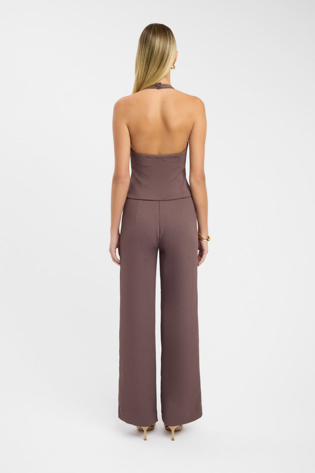 back Oyster Zip Front Top Kookai Fitted Roundneck Sleeveless Womens-Blouse 