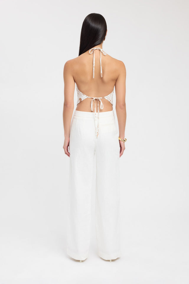 back Sandi Tie Top Kookai Fitted Sleeveless Womens-Blouse 