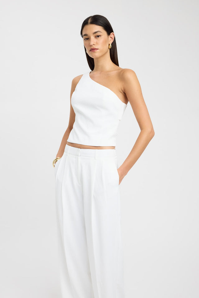 side Opal Tie Back Cami Kookai Fitted Asymmetry Sleeveless Womens-Blouse 