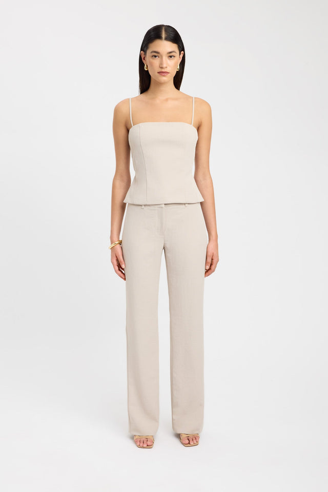 side Ariel Clasp Back Top Kookai Fitted Squareneck Sleeveless Womens-Blouse 