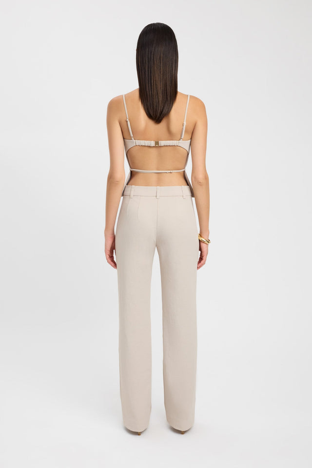 back Ariel Clasp Back Top Kookai Fitted Squareneck Sleeveless Womens-Blouse 