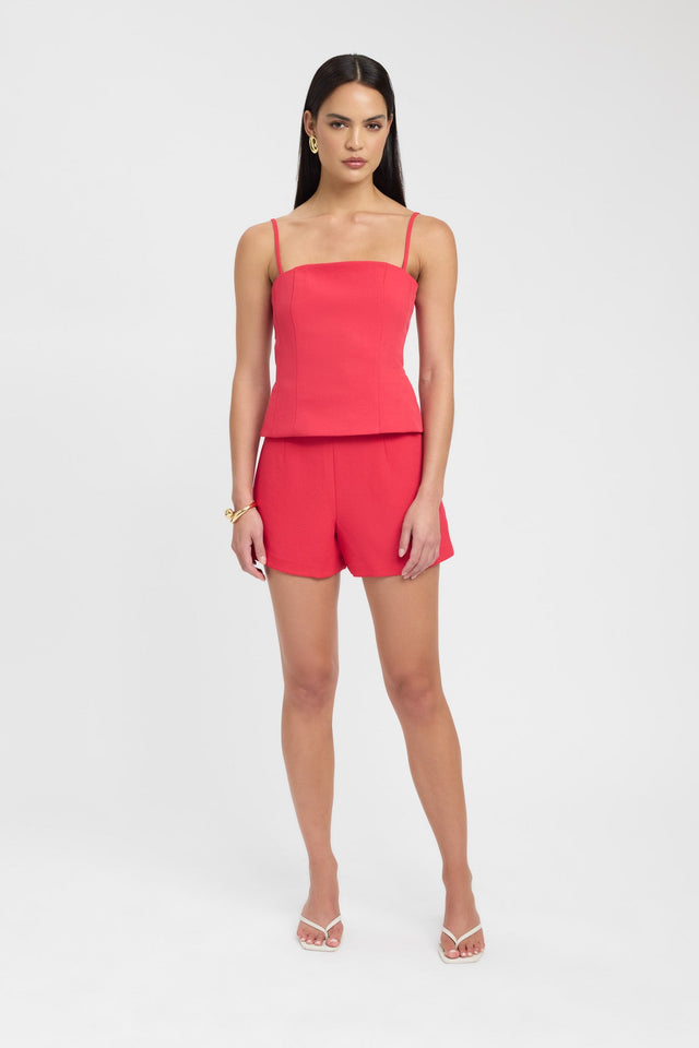 side Ariel Clasp Top Kookai Fitted Squareneck Sleeveless Womens-Blouse 
