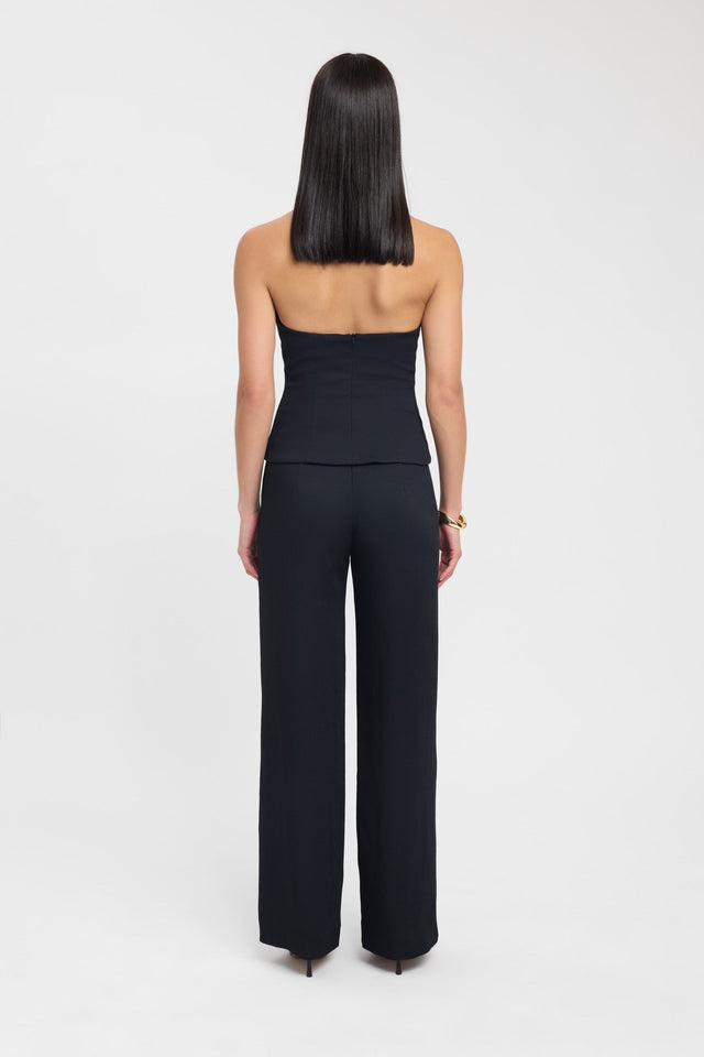back Oyster Trim Halter Top Kookai Fitted Sleeveless Womens-Blouse 