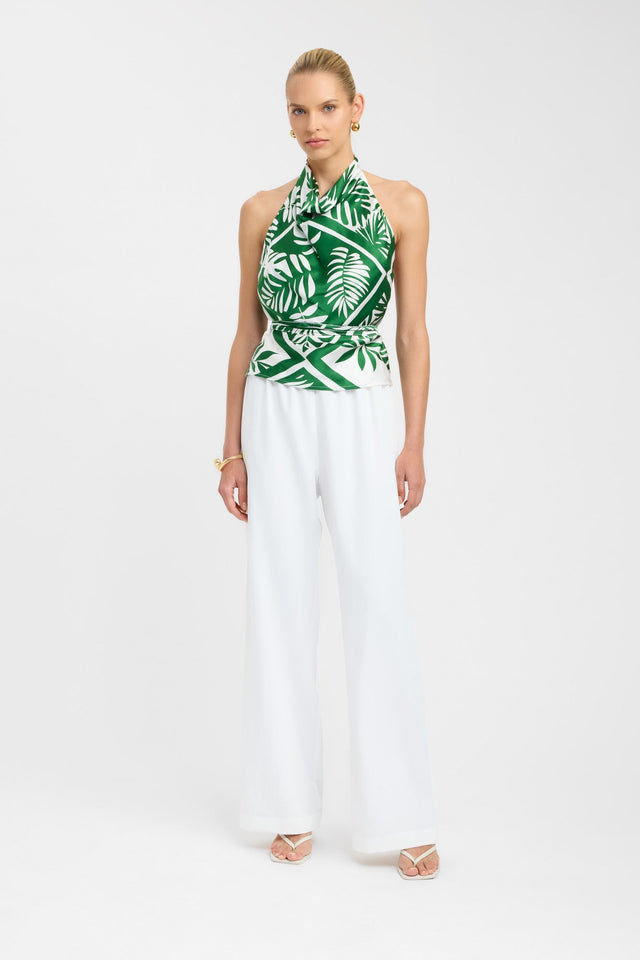 side Taormina Halter Top Kookai Fitted Cowlneck Sleeveless Womens-Blouse 