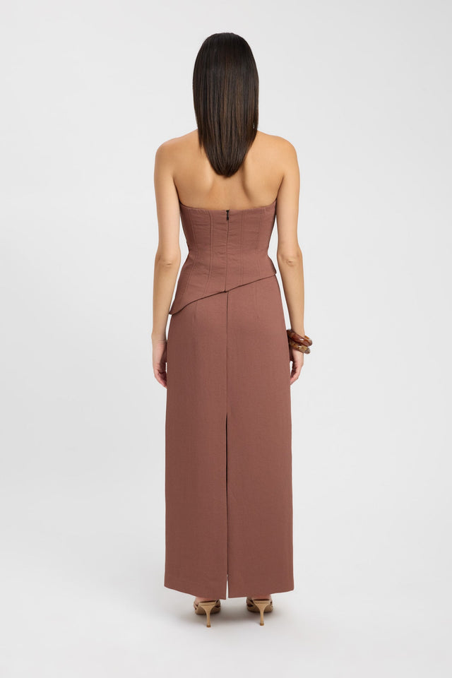 back Oyster Curve Corset Kookai Fitted Straight Sleeveless Womens-Blouse 