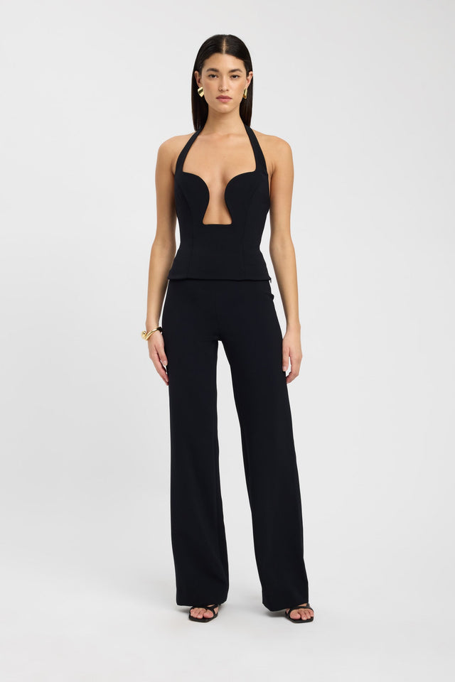 side Alto Low Cut Top Kookai Fitted Plungeneck Sleeveless Womens-Blouse 