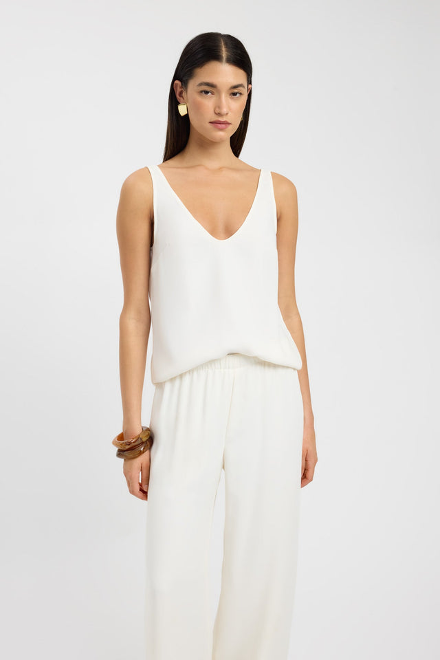 front Maria Cami Kookai Relaxed Plungeneck Sleeveless Womens-Blouse 