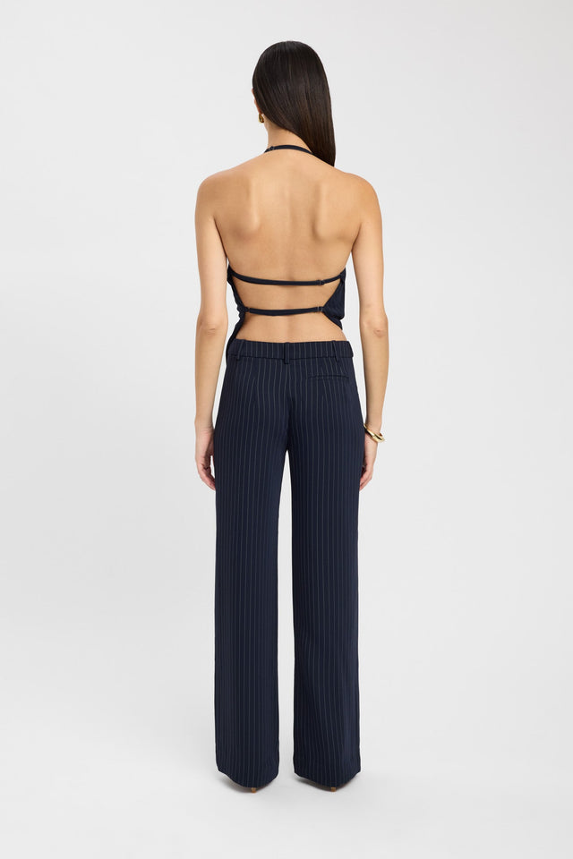 back Oslo Open Back Top Kookai Fitted Cowlneck Sleeveless Womens-Blouse 