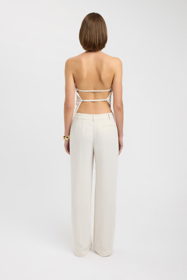 back Oslo Open Back Top Kookai Fitted Cowlneck Sleeveless Womens-Blouse 