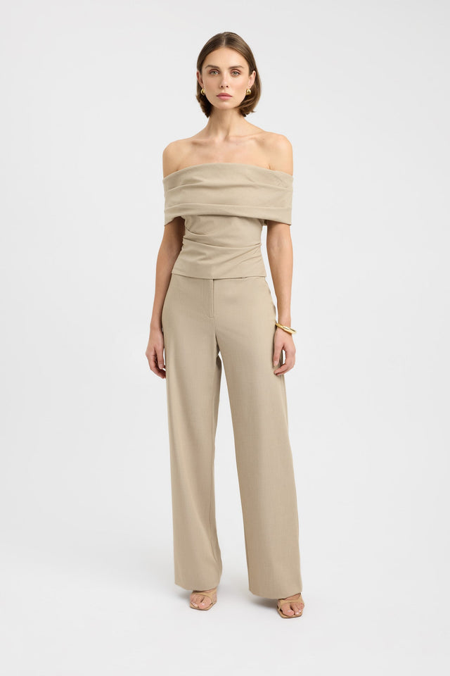 side Dallas Off Shoulder Top Kookai Fitted Straight Half sleeves Womens-Blouse 