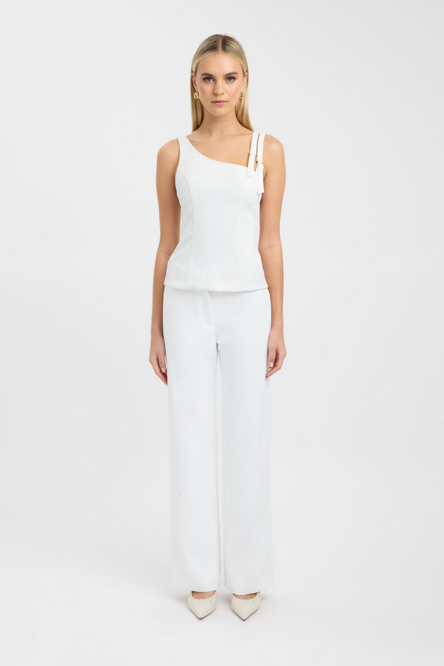 front Ariel D-Ring Top Kookai Fitted Asymmetry Sleeveless Womens-Blouse 