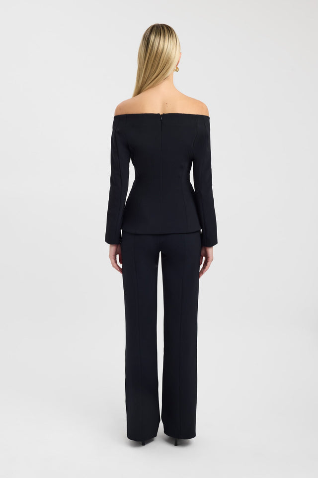 back Alto Curve Top Kookai Fitted Sweetheart Long sleeve Womens-Blouse 