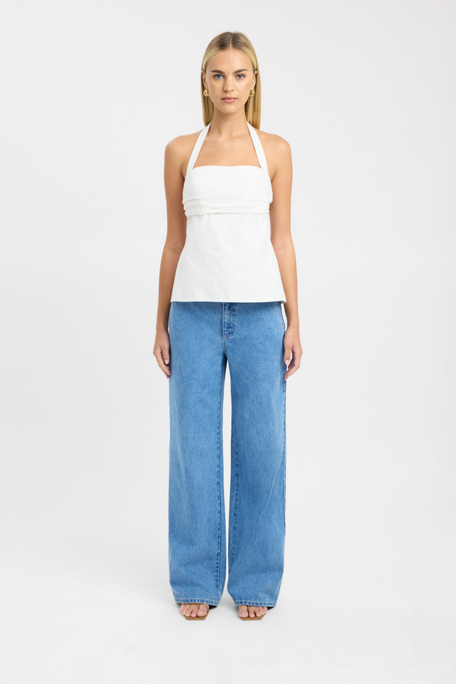 front Romeo Halter Top Kookai Fitted Squareneck Sleeveless Womens-Blouse 