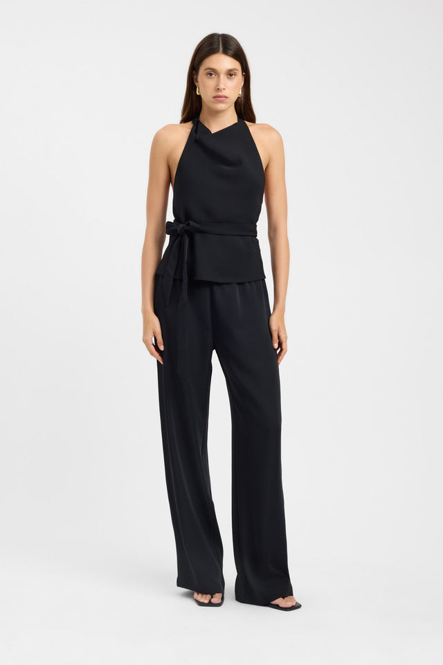 side Maria Tie Top Kookai Fitted Cowlneck Sleeveless Womens-Blouse 