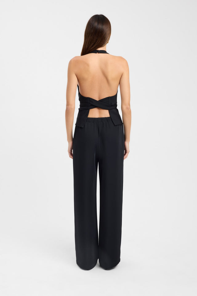 back Maria Tie Top Kookai Fitted Cowlneck Sleeveless Womens-Blouse 