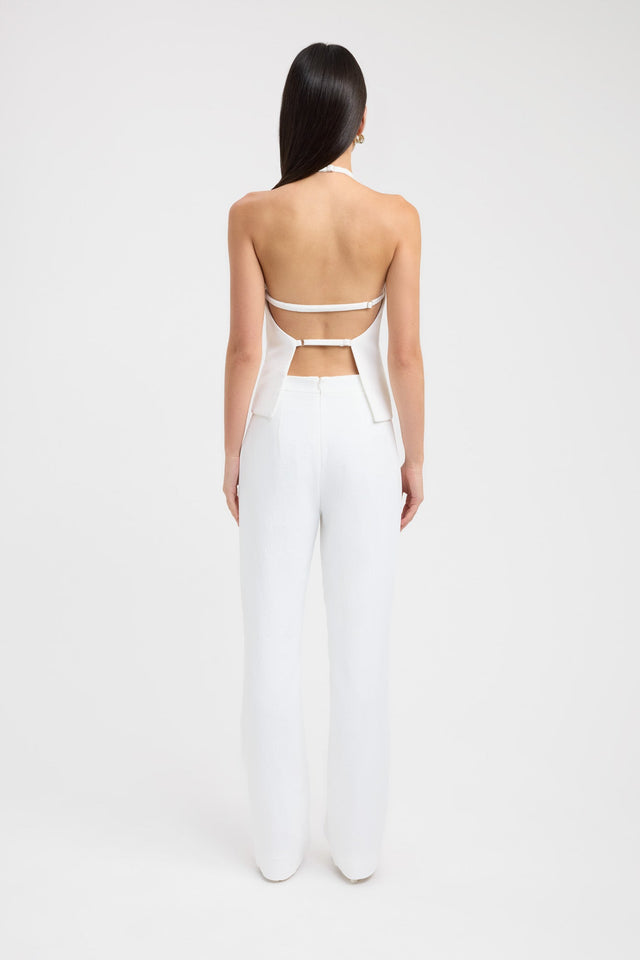 back Ariel Deep Vee Top Kookai Fitted V-neck Sleeveless Womens-Blouse 