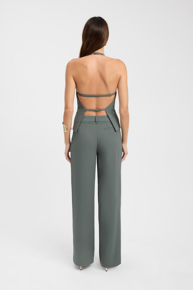 back Ariel Deep Vee Top Kookai Fitted Plungeneck Sleeveless Womens-Blouse 