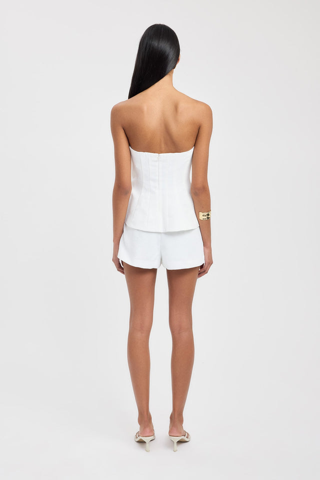 back Oyster Strapless Seam Top Kookai Fitted Straight Sleeveless Womens-Blouse 