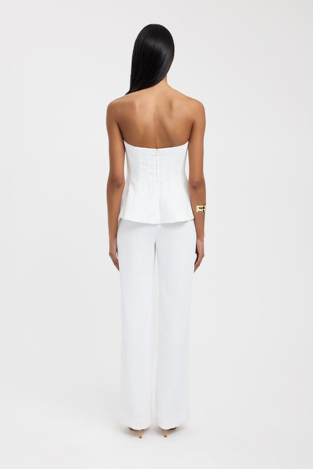 back Oyster Strapless Seam Top Kookai Fitted Straight Sleeveless Womens-Blouse 