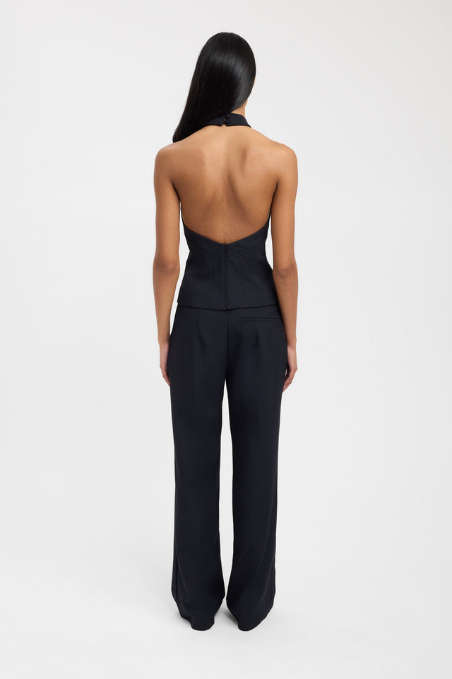 back Ariel Halter Top Kookai Fitted Highneck Sleeveless Womens-Blouse 