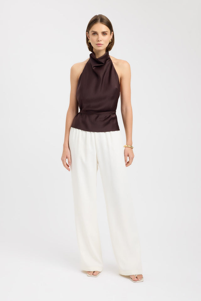 front Palermo Tie Top Kookai Relaxed Cowlneck Sleeveless Womens-Blouse 