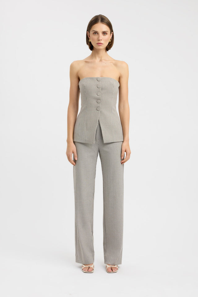 side Denver Strapless Button Top Kookai Fitted Straight Sleeveless Womens-Blouse 