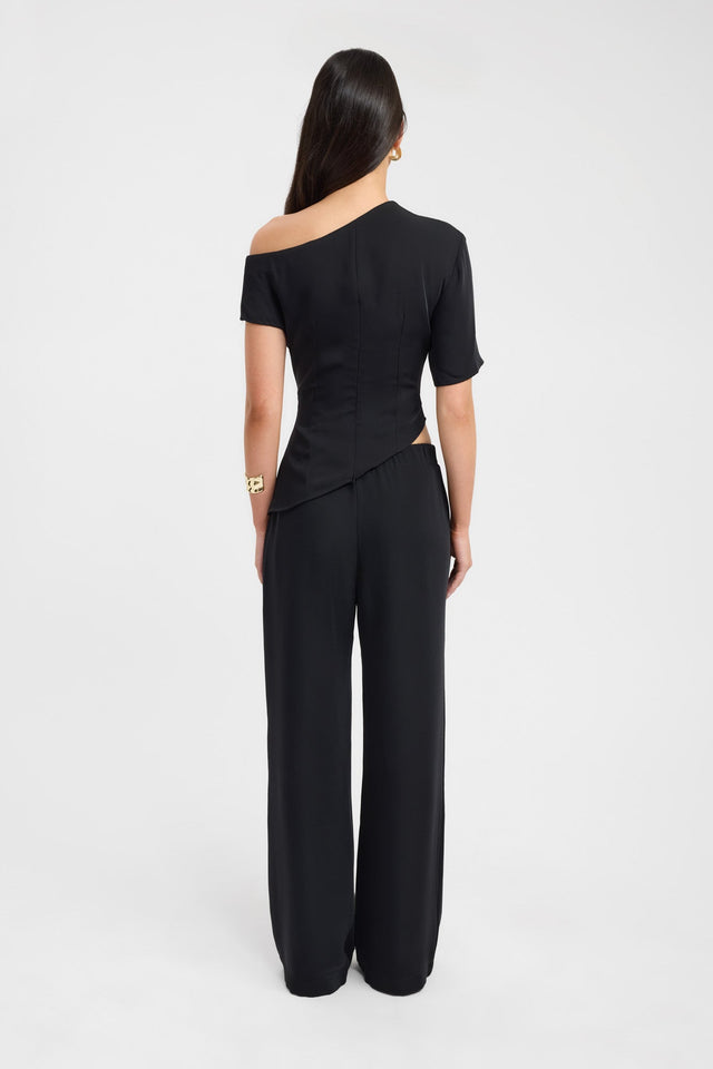 back Maria Asymmetric Top Kookai Fitted Asymmetry Short sleeves Womens-Blouse 