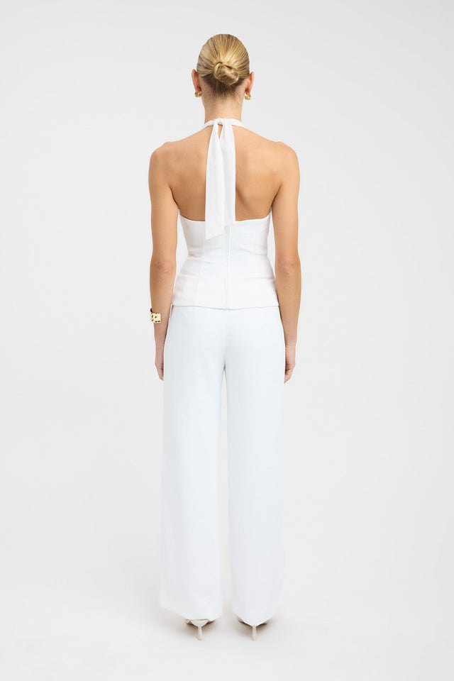 back Oyster Mesh Top Kookai Fitted Plungeneck Sleeveless Womens-Blouse 