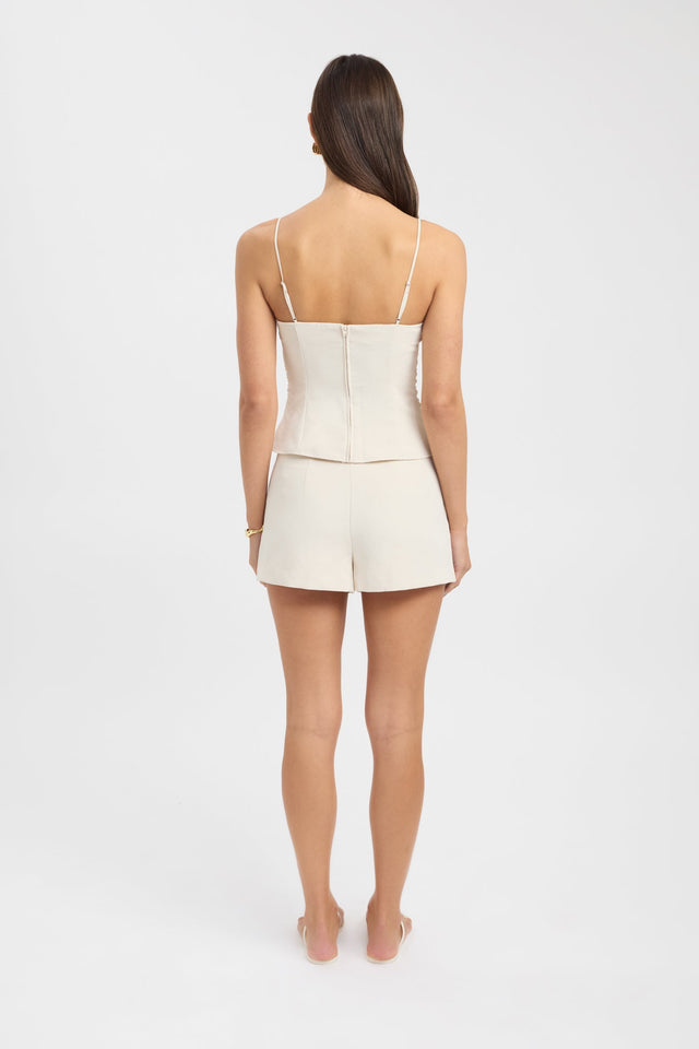 back Opal Cinch Top Kookai Fitted Sweetheart Sleeveless Womens-Blouse 