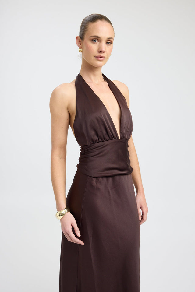 side Palermo Trim Top Kookai Fitted Plungeneck Sleeveless Womens-Blouse 