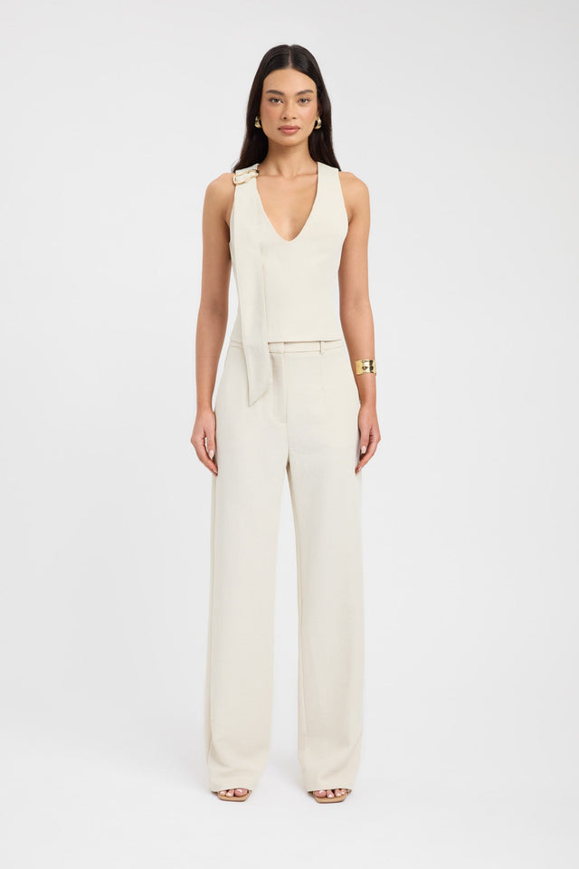 side Ariel Buckle Slider Top Kookai Fitted V-neck Sleeveless Womens-Blouse 