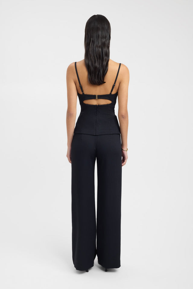 back Oyster Bra Top Kookai Fitted Sweetheart Sleeveless Womens-Blouse 