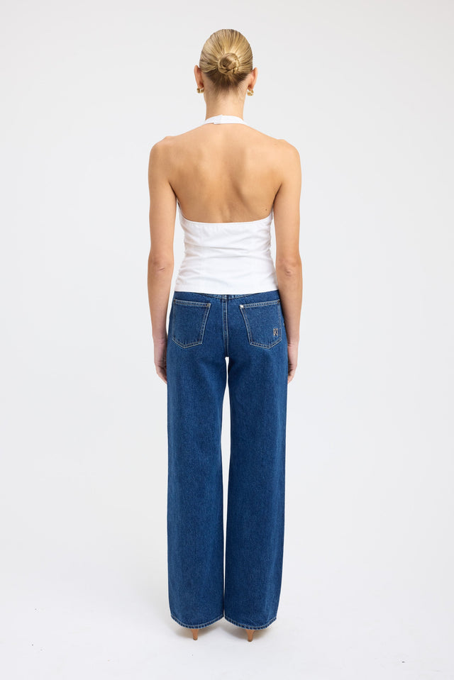 back Percy Gathered Halter Top Kookai Fitted Plungeneck Sleeveless Womens-Blouse 