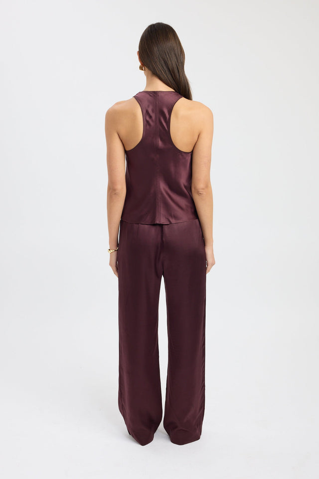 back Monty Racer Top Kookai Relaxed Scoopneck Sleeveless Womens-Blouse 