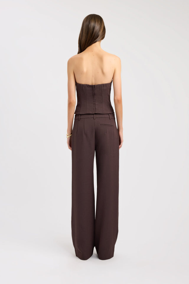 back Ariel Low Cut Top Kookai Fitted Plungeneck Sleeveless Womens-Blouse 