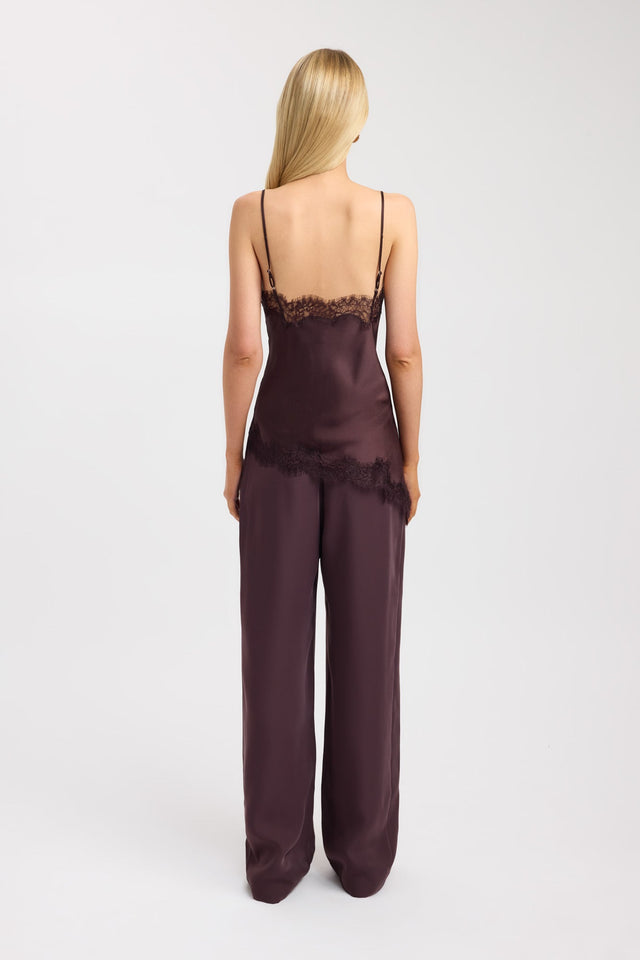 back Palermo Lace Top Kookai Relaxed Cowlneck Sleeveless Womens-Blouse 