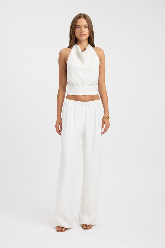 front Maria Top Kookai Fitted Cowlneck Sleeveless Womens-Blouse 