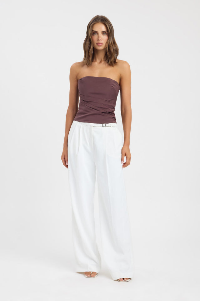 side Solana Gathered Bustier Top Kookai Fitted Straight Sleeveless Womens-Blouse 