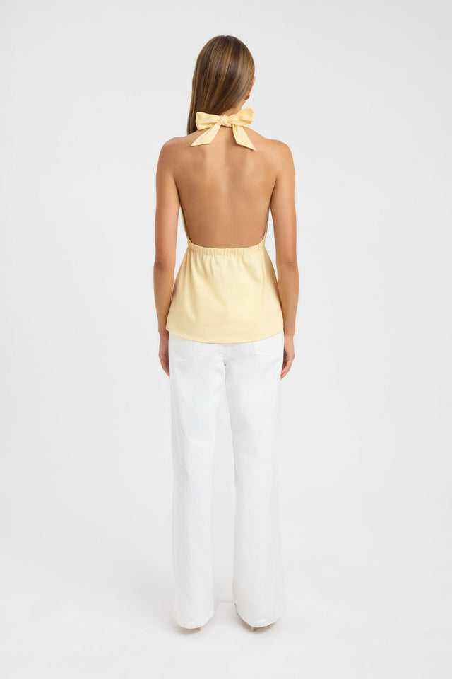 back Solana Plunge Top Kookai Fitted Plungeneck Sleeveless Womens-Blouse 