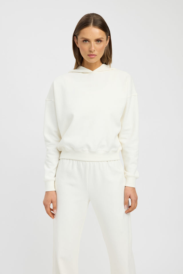 side Otis Hoodie Kookai V Neck Relaxed white womens-jumpers 