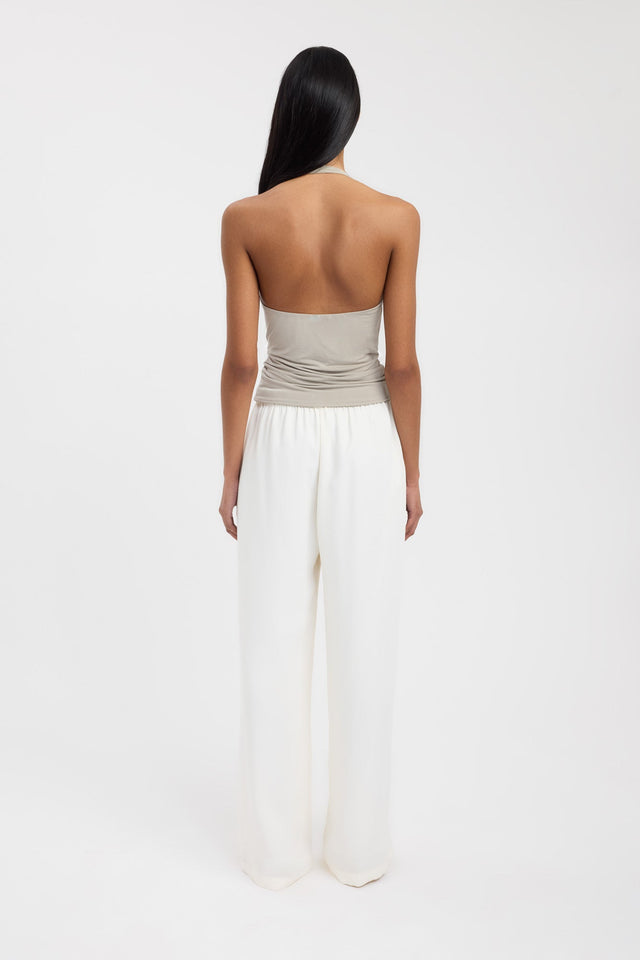 back Char Cowl Top Kookai Fitted Cowlneck Sleeveless Womens-Blouse 