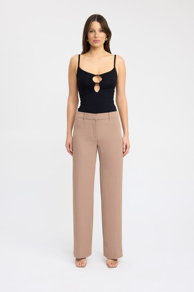 side Maddy Bead Top Kookai Fitted Thin strap V-neck womens-singlets 